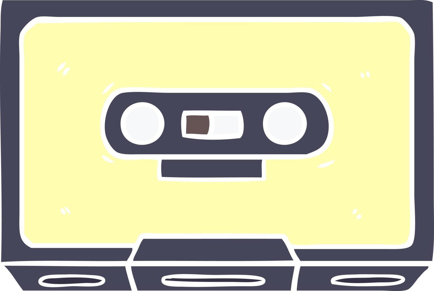 vlak kleur stijl tekenfilm oud cassette plakband vector