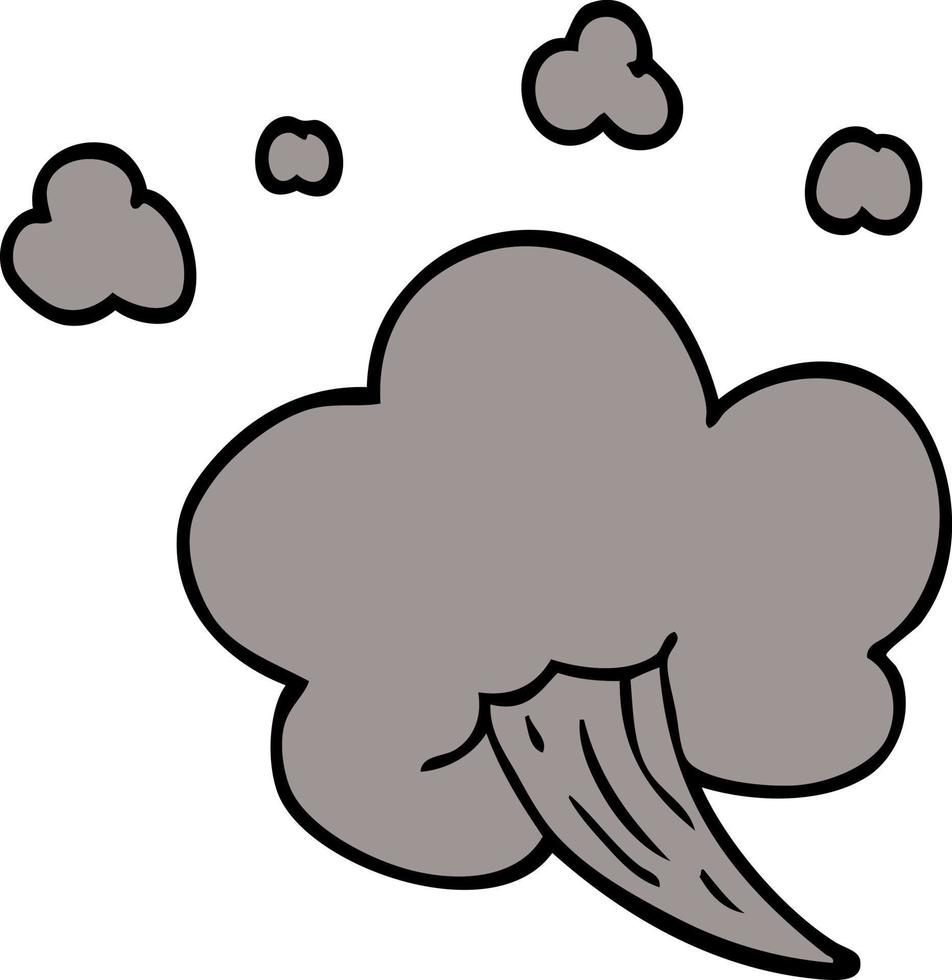 cartoon doodle suizende wolk vector