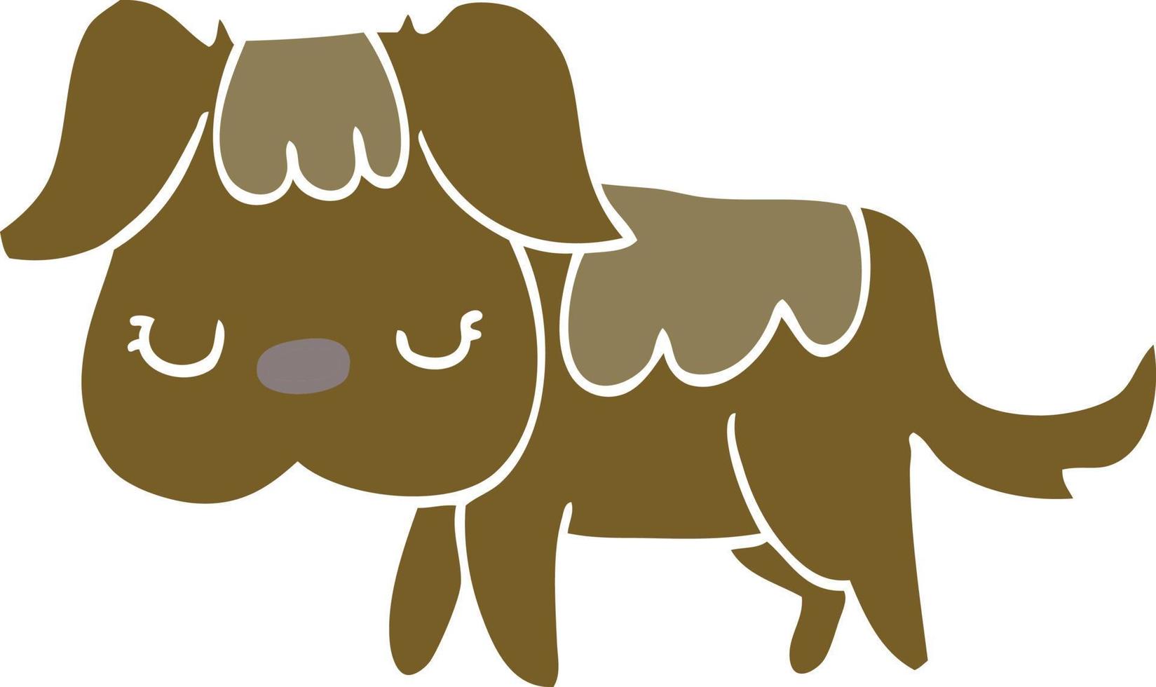 cartoon hond in effen kleurstijl vector