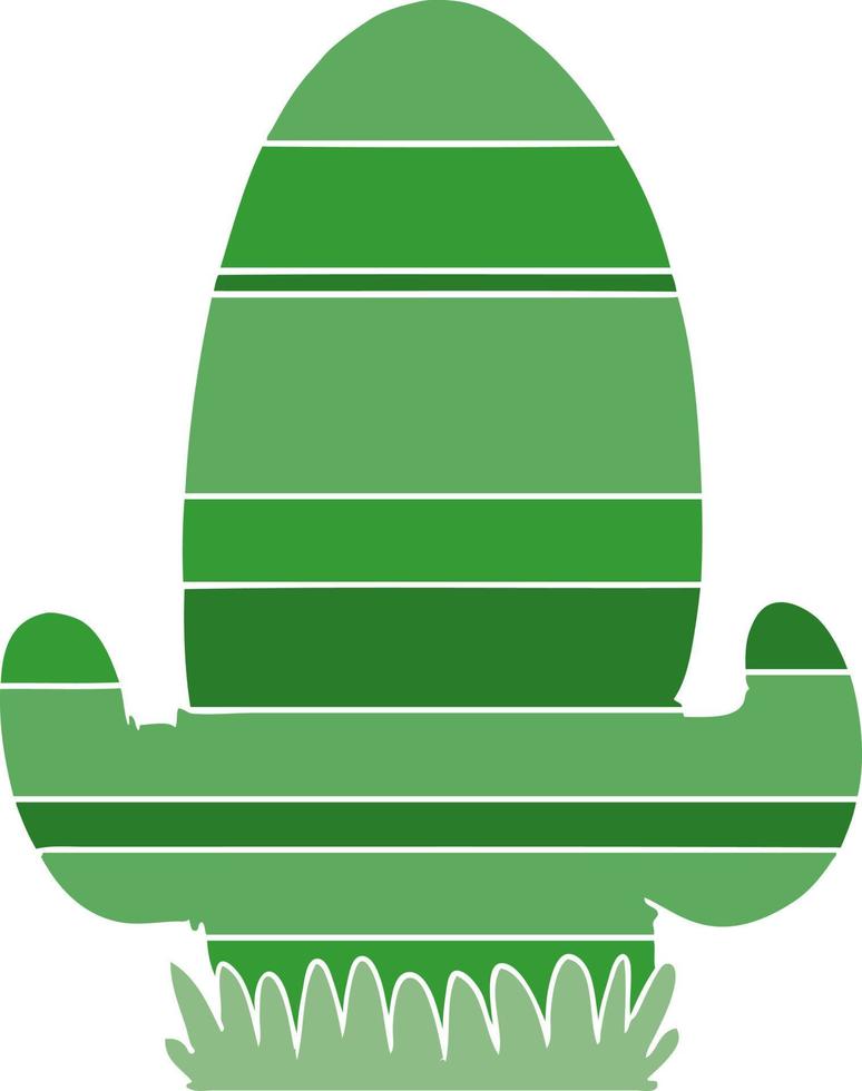 cartooncactus in effen kleurstijl vector