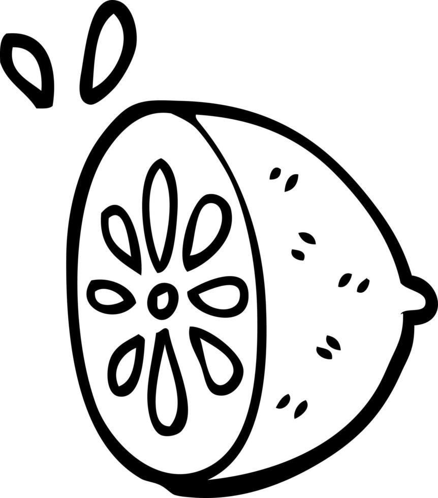 lijn tekening tekenfilm limoen fruit vector