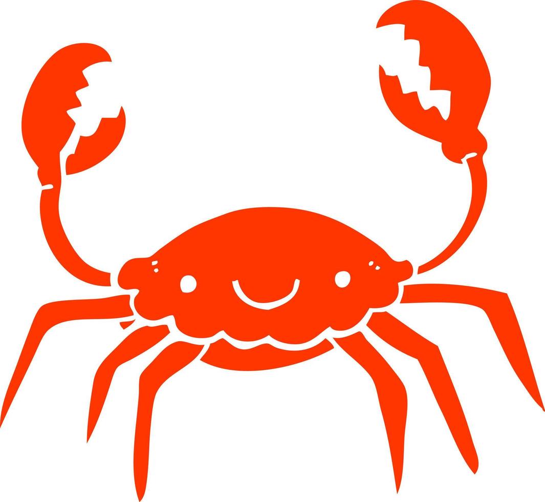 cartoon krab in effen kleurstijl vector