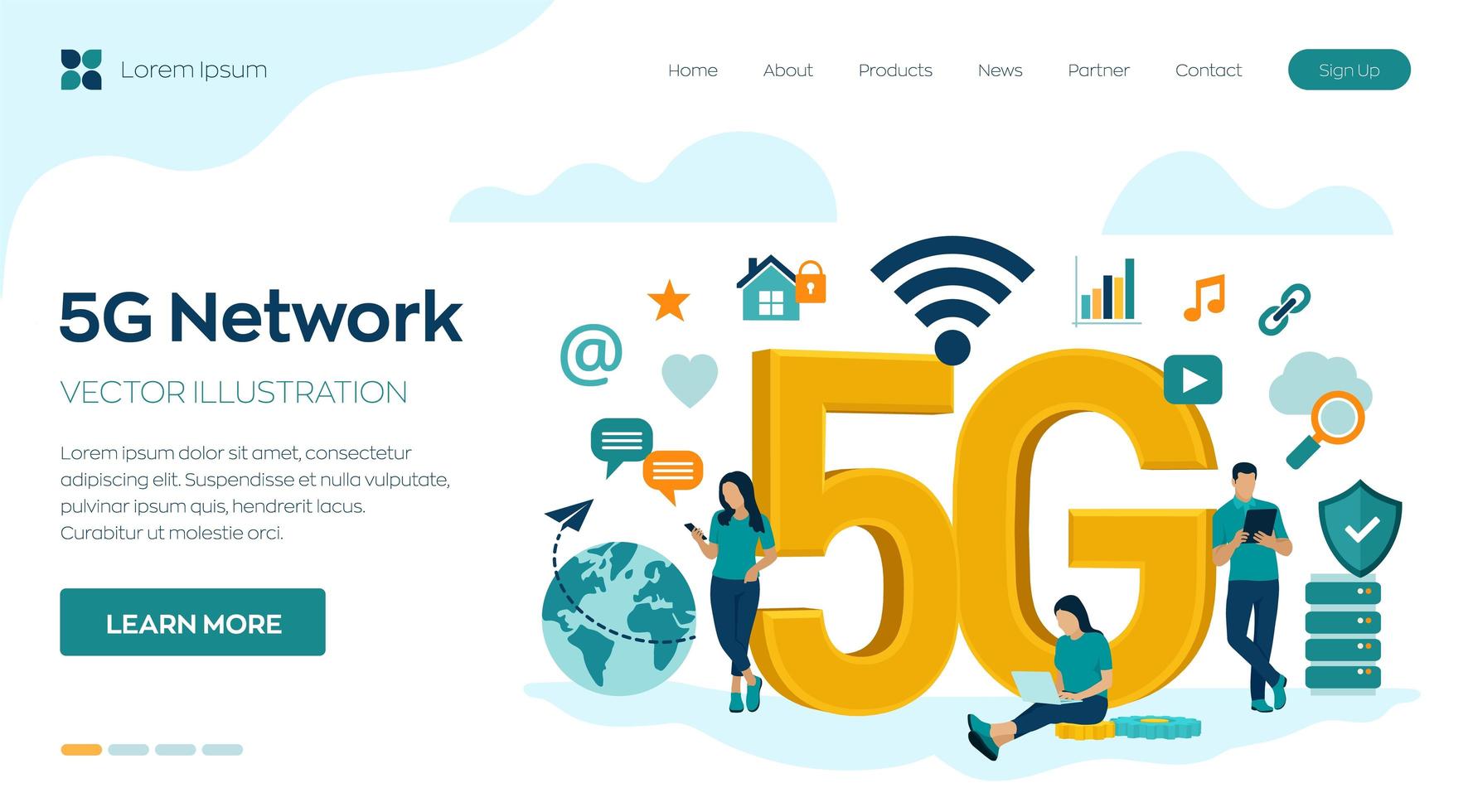 5g netwerk internet mobiele technologie vector