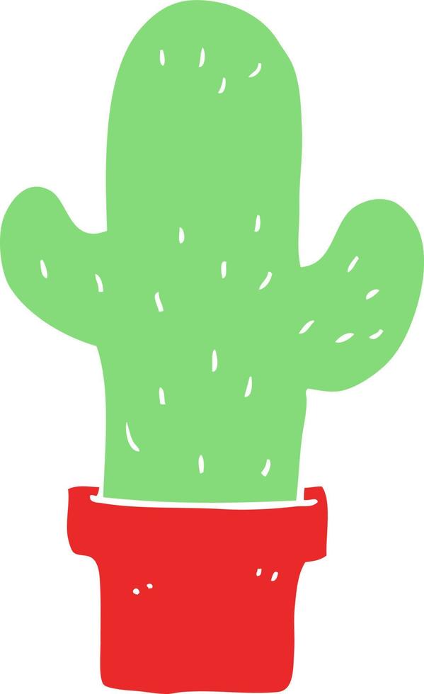 cartooncactus in effen kleurstijl vector