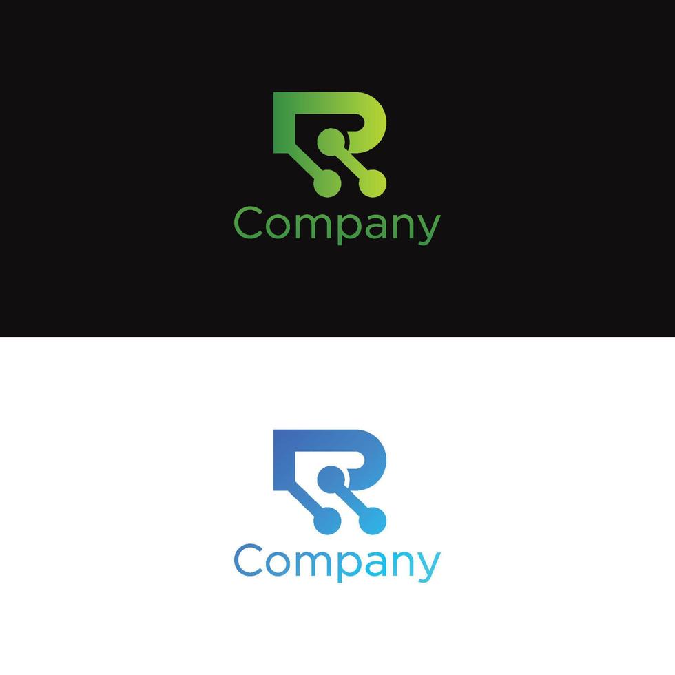 r tech logo ontwerp en premie vector Sjablonen