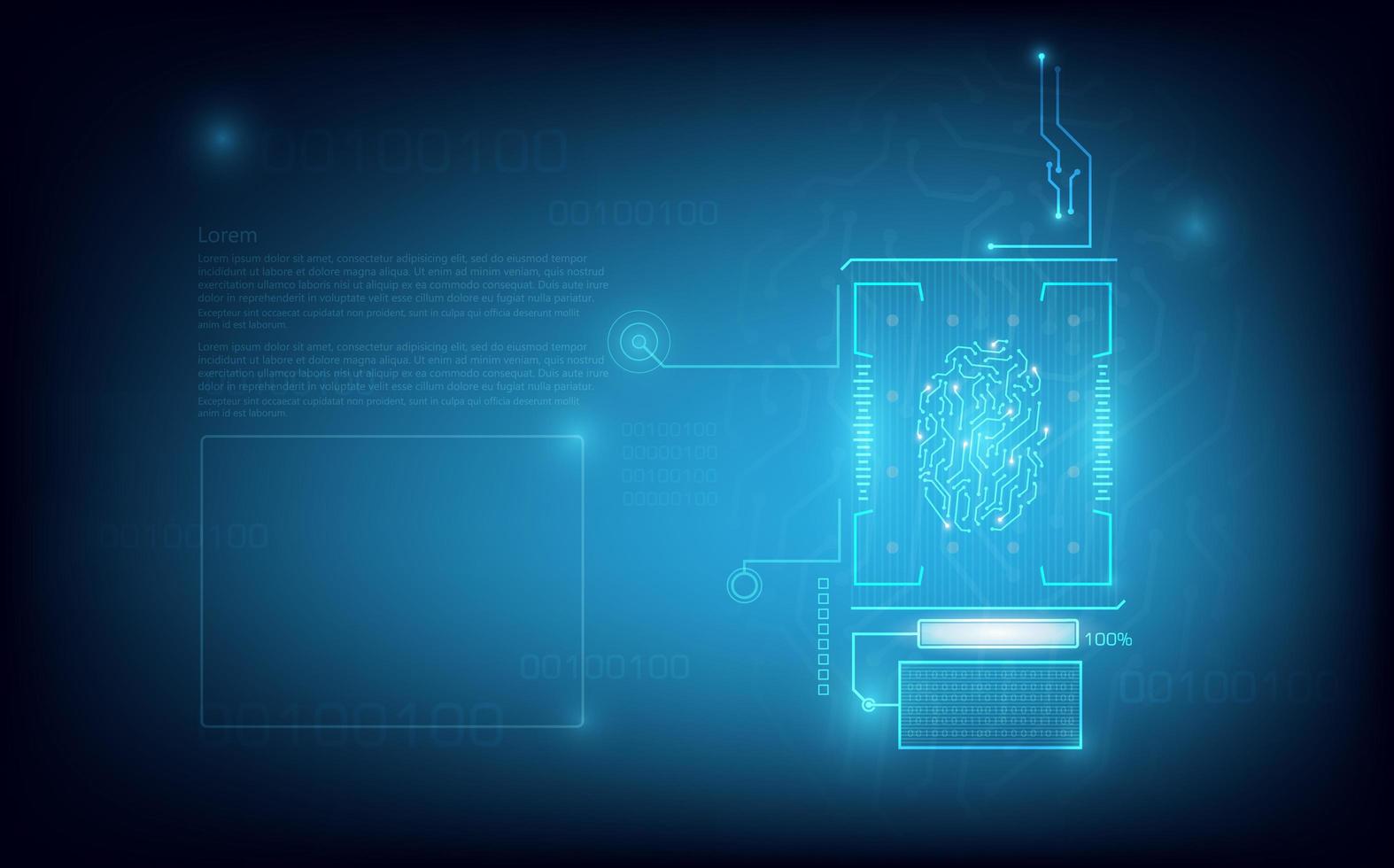 vingerafdrukscantechnologie-elementen vector