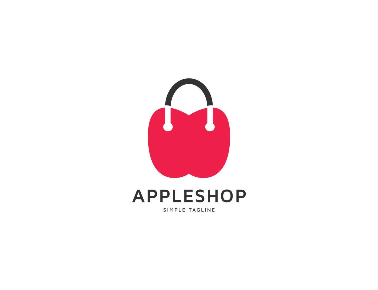 boodschappen doen zak logo met appel fruit illustratie vector