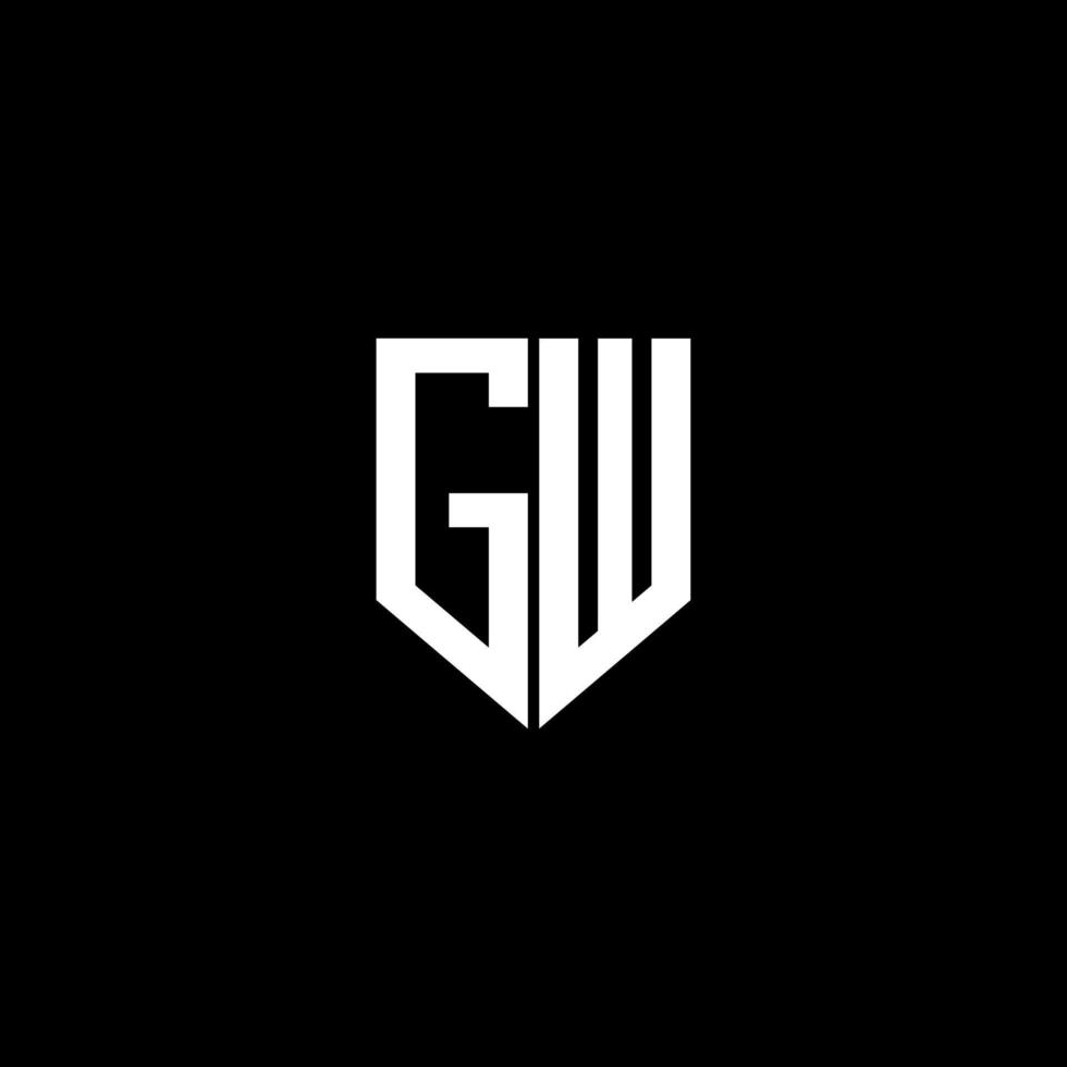 gw brief logo ontwerp met zwart achtergrond in illustrator. vector logo, schoonschrift ontwerpen voor logo, poster, uitnodiging, enz.