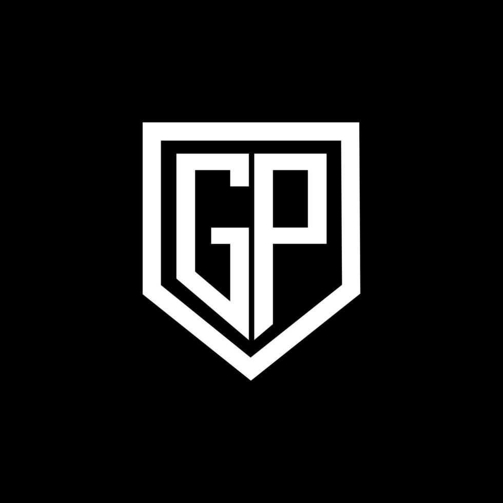 gp brief logo ontwerp met zwart achtergrond in illustrator. vector logo, schoonschrift ontwerpen voor logo, poster, uitnodiging, enz.