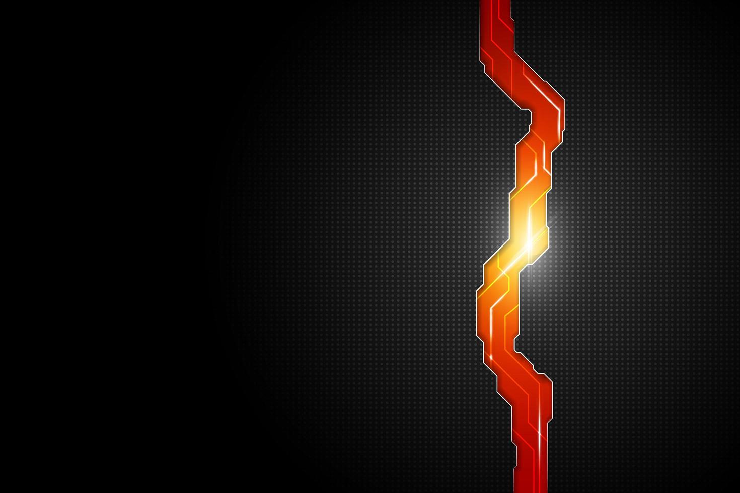 donker gestippeld behang met oranje en rood technologisch ontwerp vector