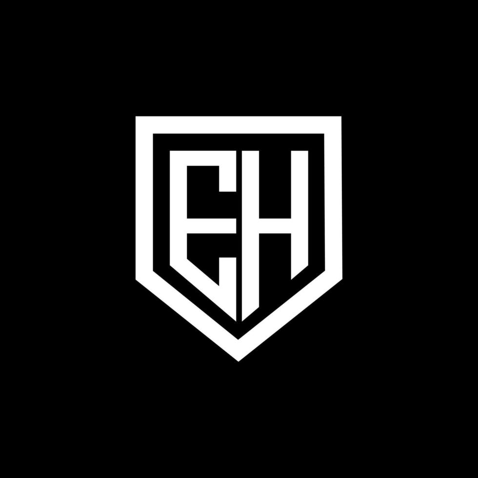 eh brief logo ontwerp met zwart achtergrond in illustrator. vector logo, schoonschrift ontwerpen voor logo, poster, uitnodiging, enz.