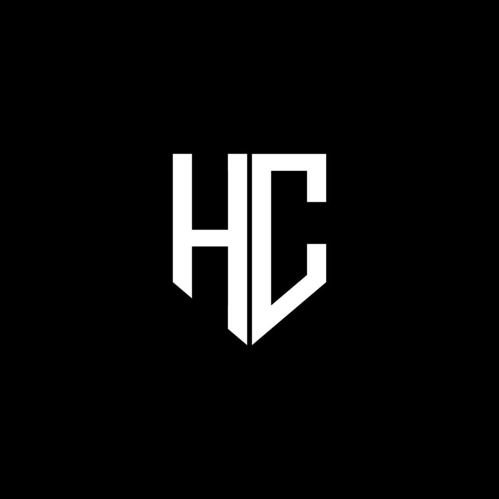 hc brief logo ontwerp met zwart achtergrond in illustrator. vector logo, schoonschrift ontwerpen voor logo, poster, uitnodiging, enz.