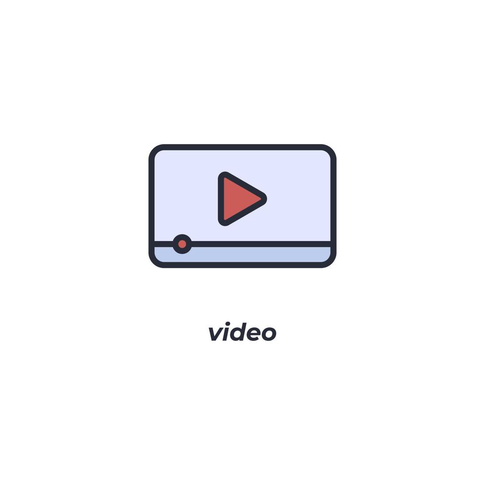 vector teken van video symbool is geïsoleerd Aan een wit achtergrond. icoon kleur bewerkbaar.