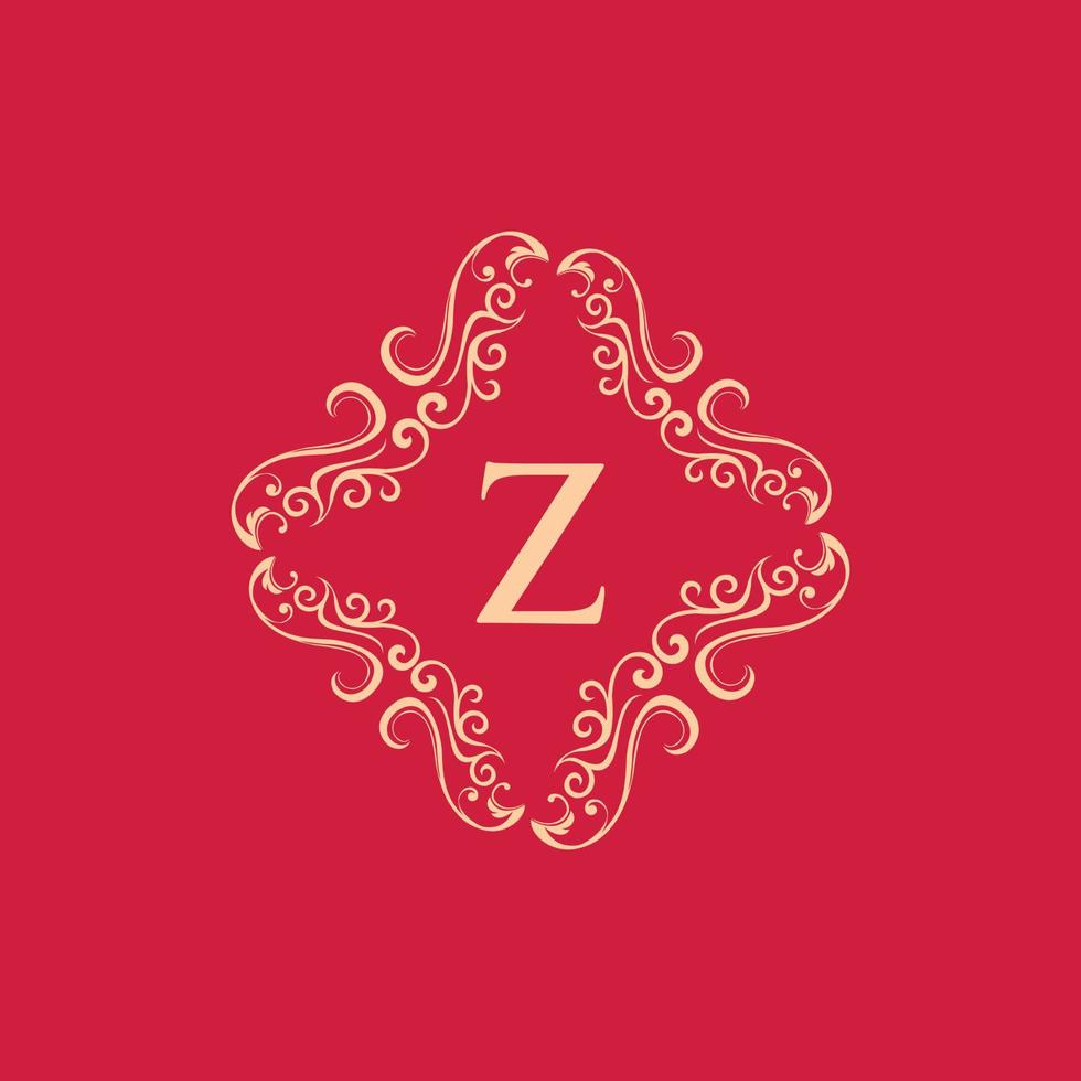 brief z ornament luxe creatief monogram logo vector