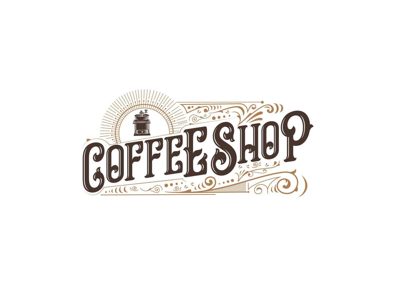 koffie winkel logo retro wijnoogst vector