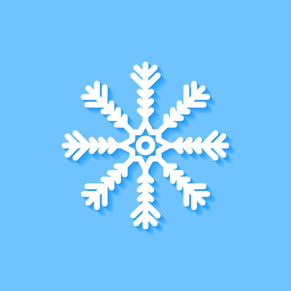 wit sneeuwvlok icoon Aan blauw achtergrond, vector. vector