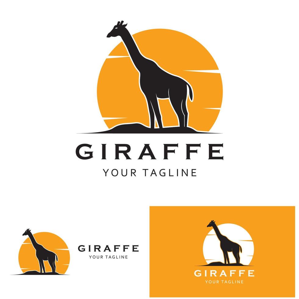 creatief giraffe logo met leuze sjabloon vector