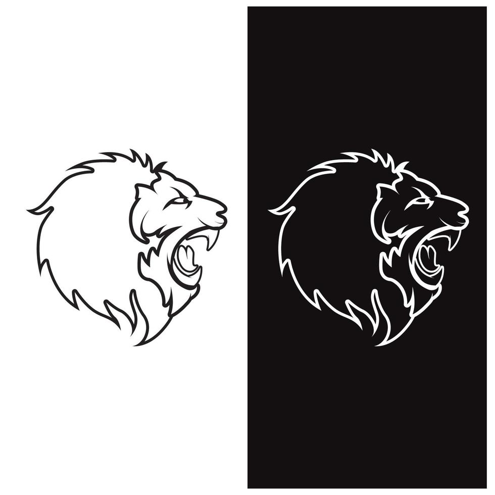 creatief leeuw logo met leuze sjabloon vector