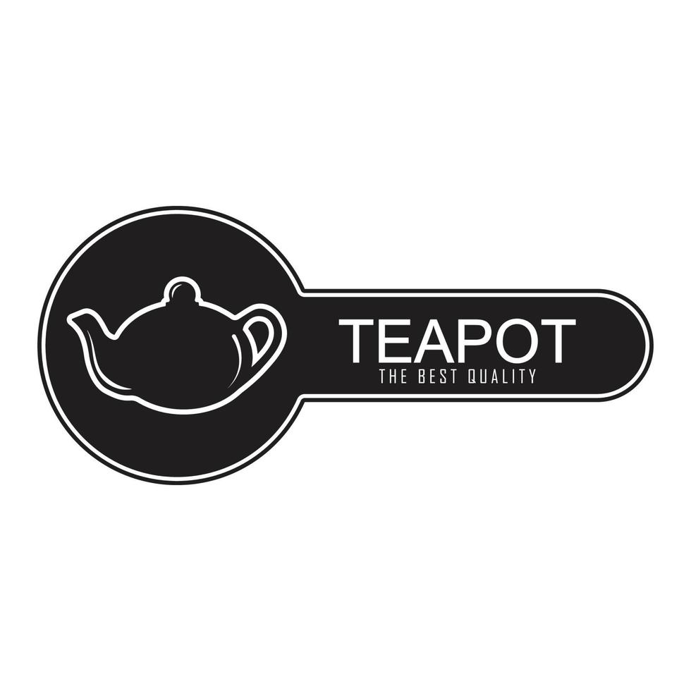 drank koffie en thee theepot logo vector illustratie ontwerp