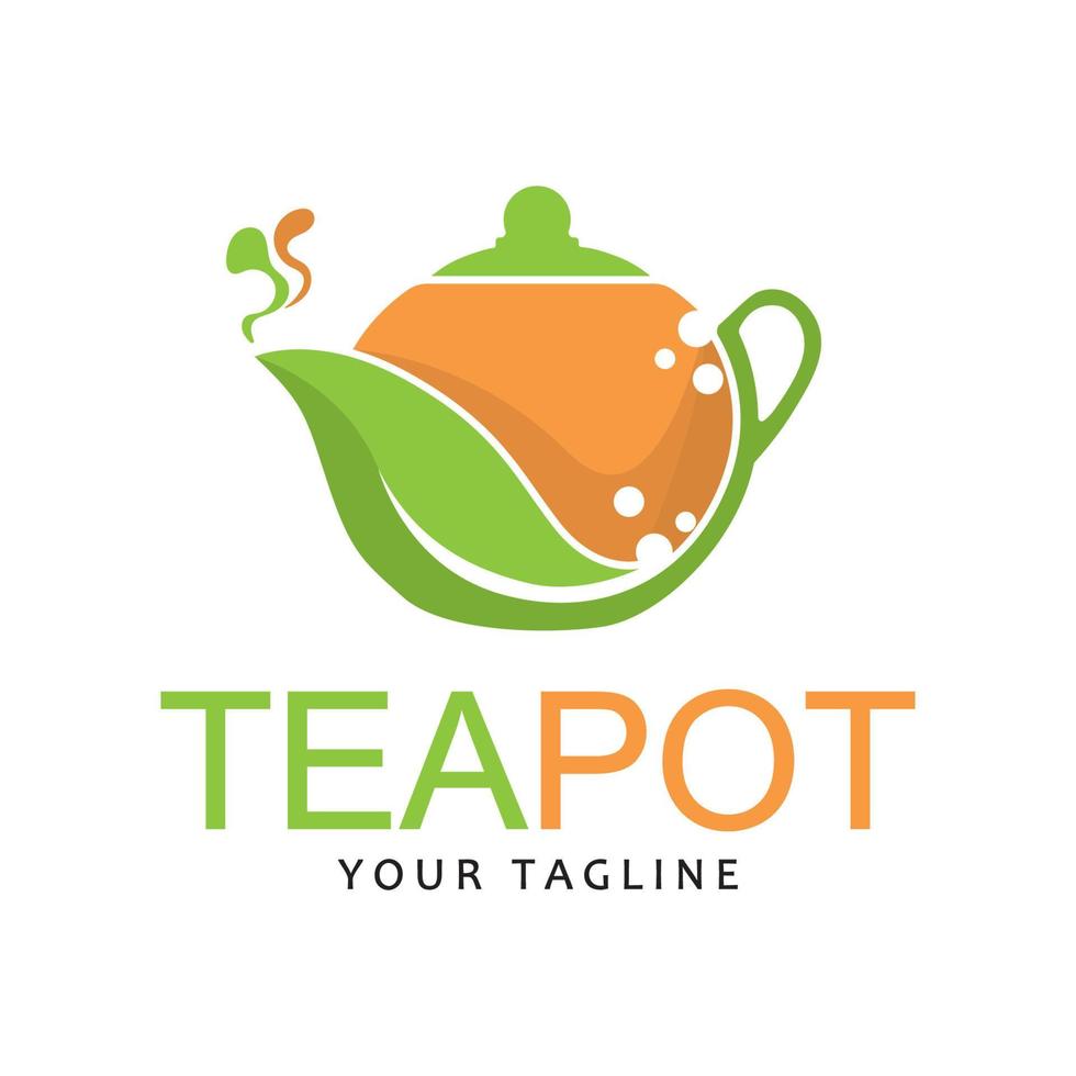 drank koffie en thee theepot logo vector illustratie ontwerp