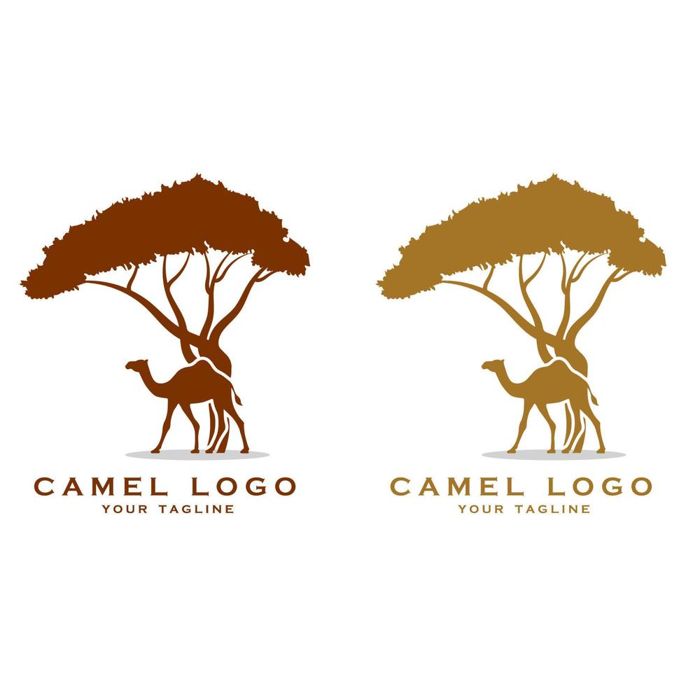 creatief kameel logo met leuze sjabloon vector