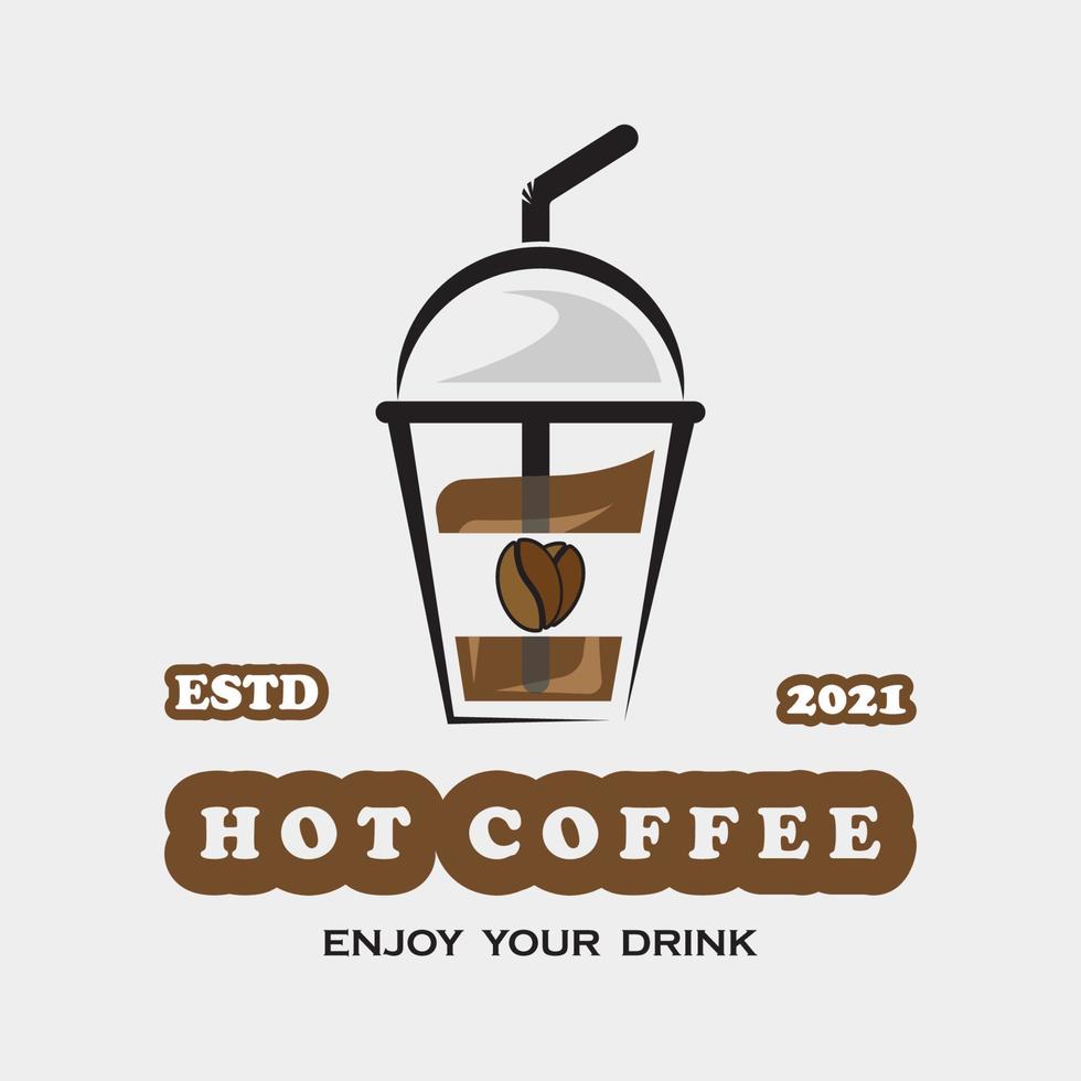 creatief ijs koffie drinken en koffie melk logo vector illustratie ontwerp