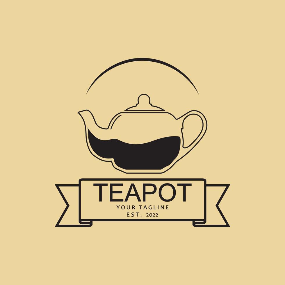 drank koffie en thee theepot logo vector illustratie ontwerp