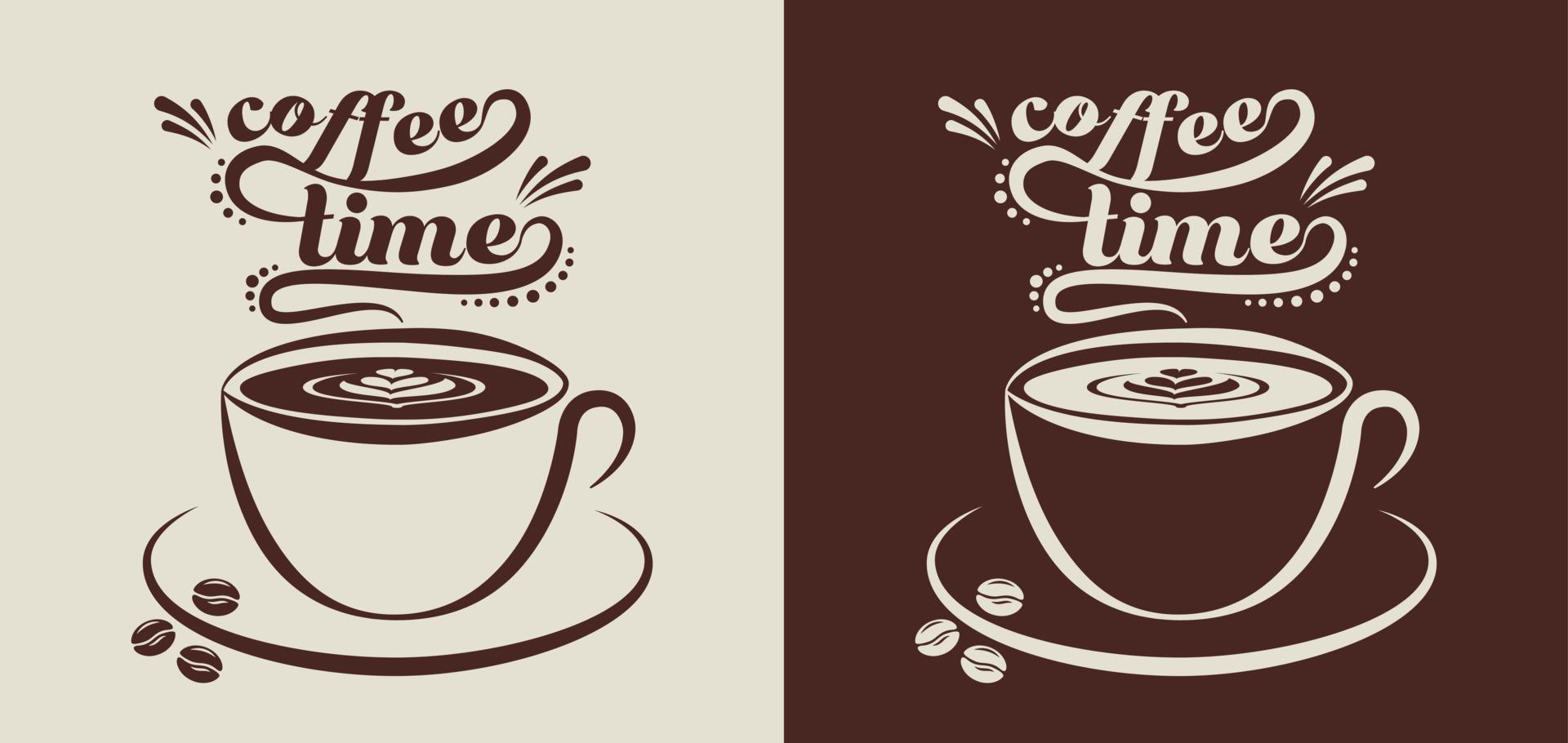 koffie tijd. vector ontwerp. kop van koffie.