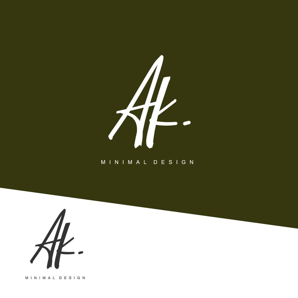 ak eerste handschrift of handgeschreven logo voor identiteit. logo met handtekening en hand- getrokken stijl. vector