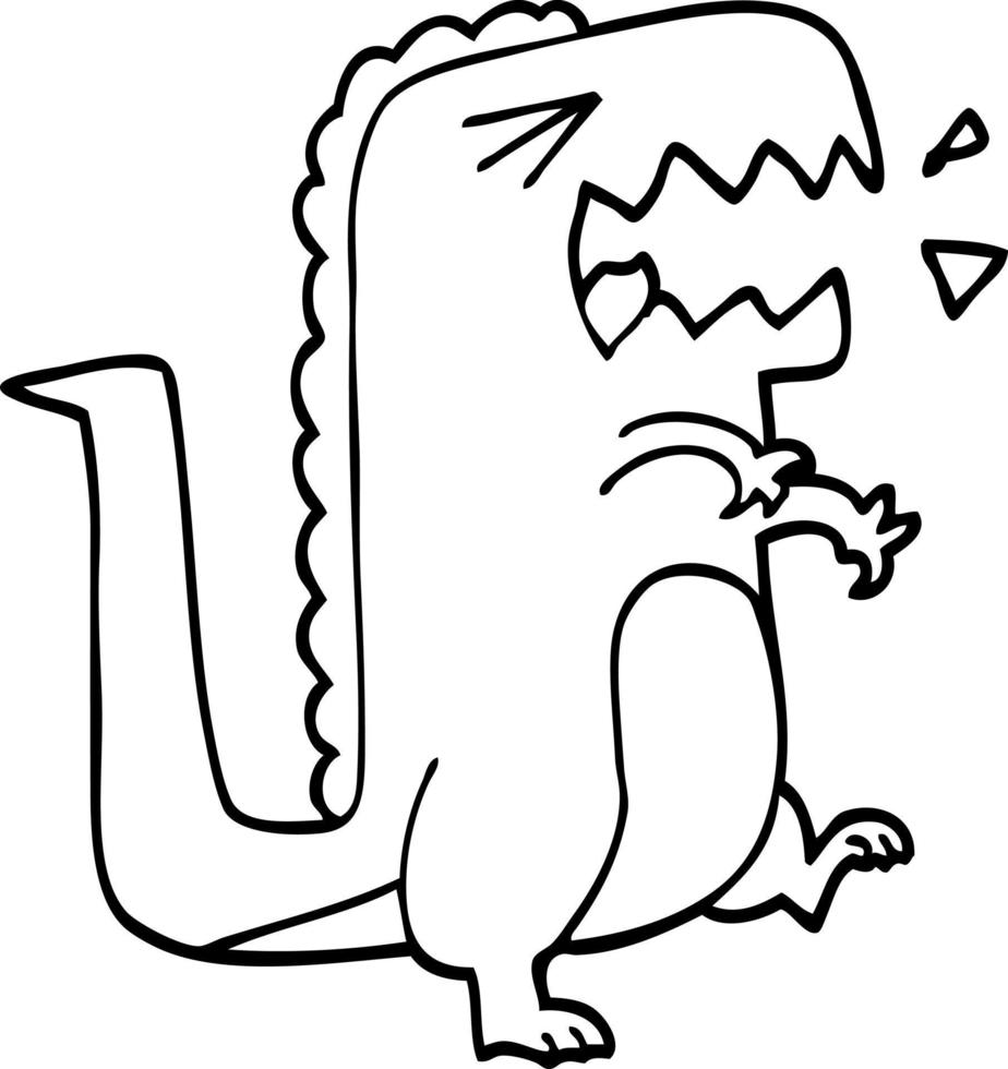 lijn tekening tekenfilm brullen t rex vector