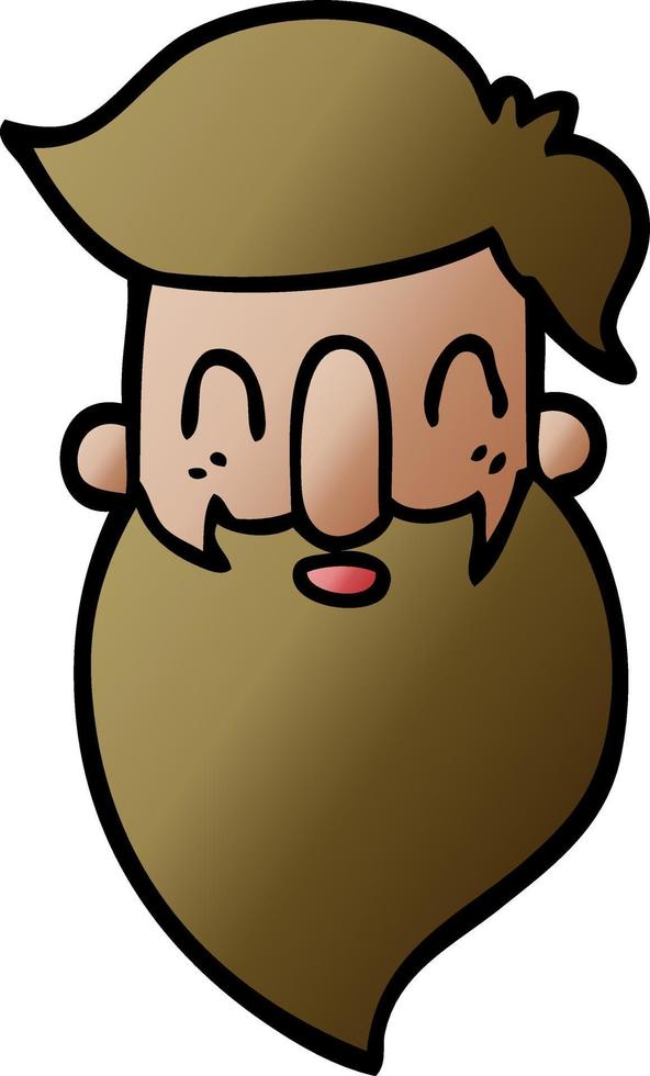 cartoon doodle man met baard vector