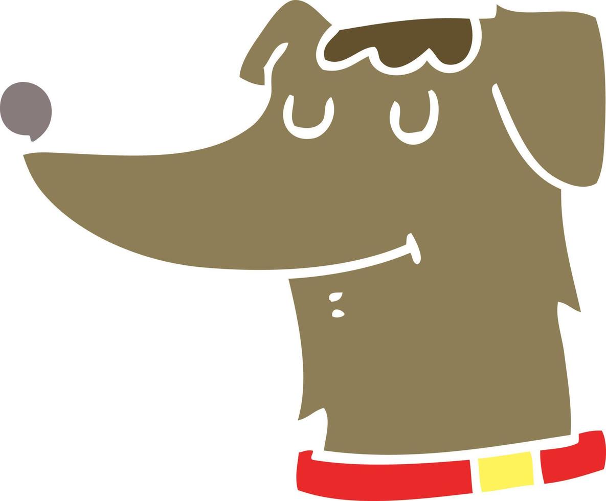cartoon hond in effen kleurstijl vector