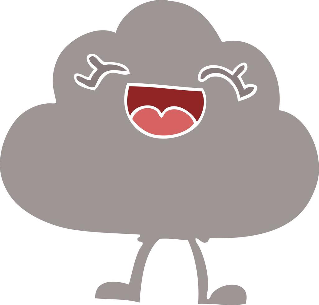 cartoon doodle gelukkige grijze wolk vector