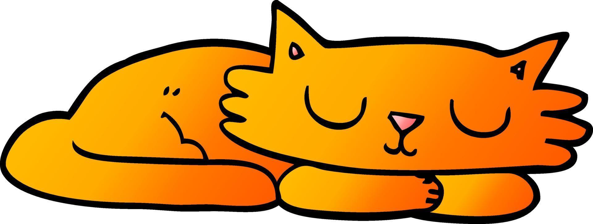 tekenfilm tekening slapen kat vector