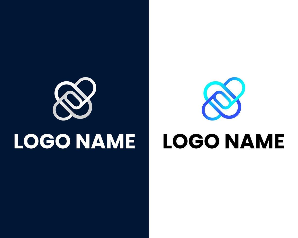 brief n en d modern logo ontwerp sjabloon vector