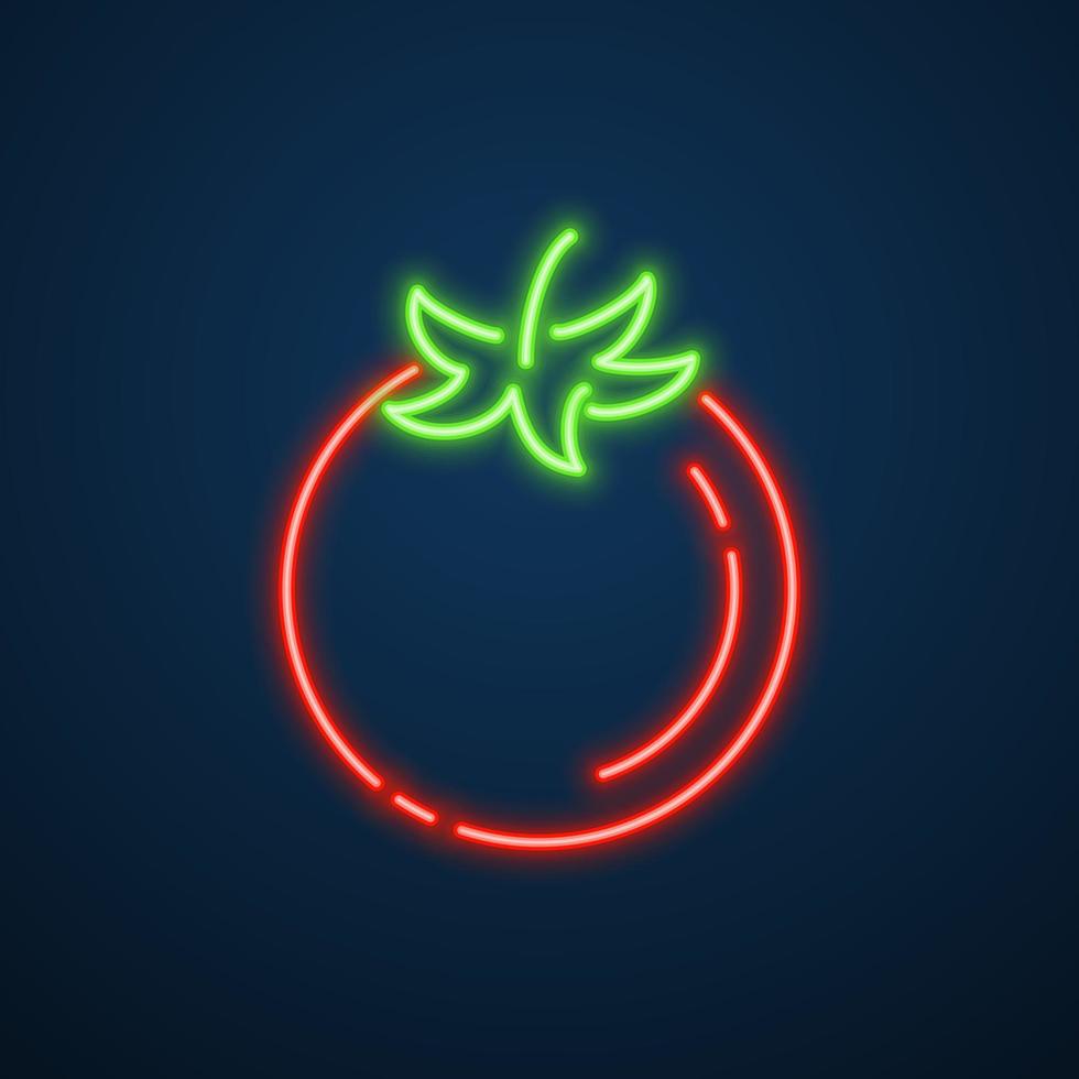 tomaat groente icoon neon teken vector