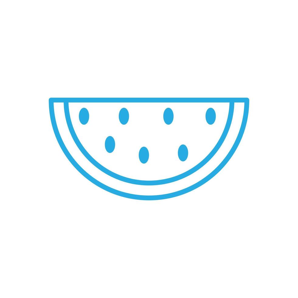 eps10 blauw vector watermeloen gesneden rijp lijn icoon geïsoleerd Aan wit achtergrond. watermeloen fruit schets symbool in een gemakkelijk vlak modieus modern stijl voor uw website ontwerp, logo, en mobiel app