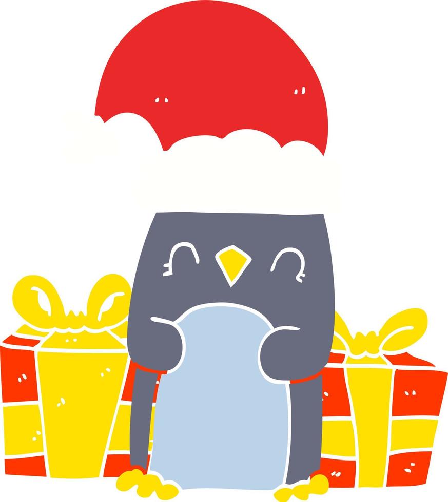 schattige kerstpinguïn vector