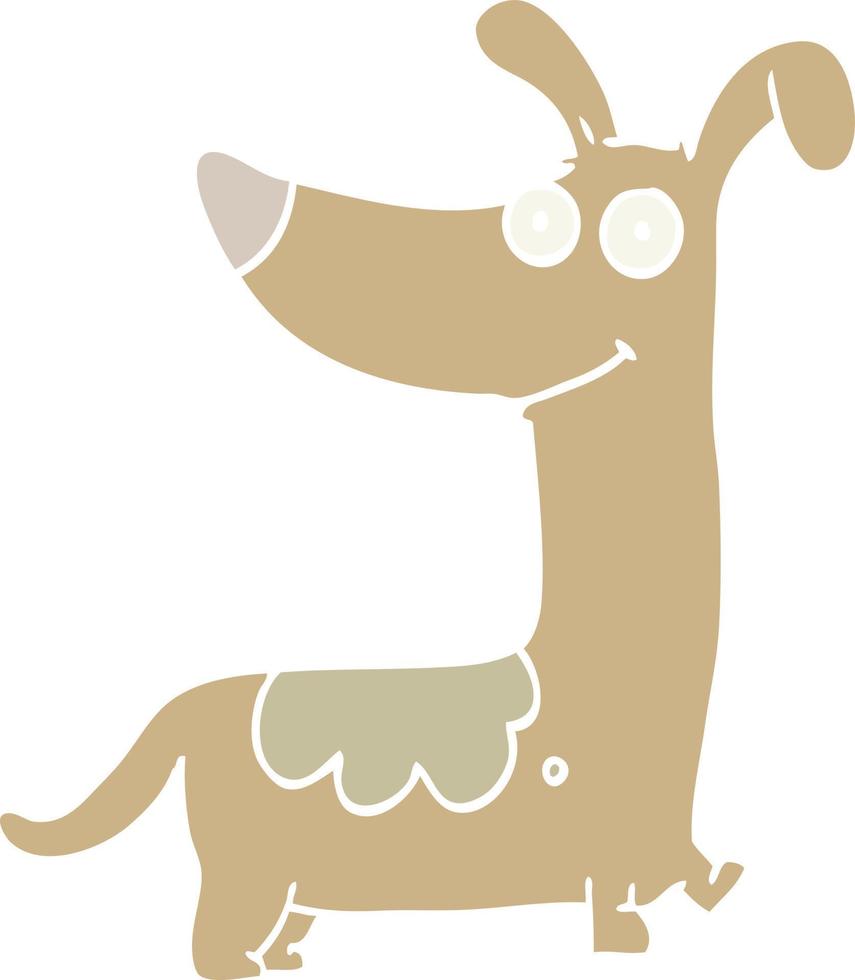 cartoon hond in effen kleurstijl vector