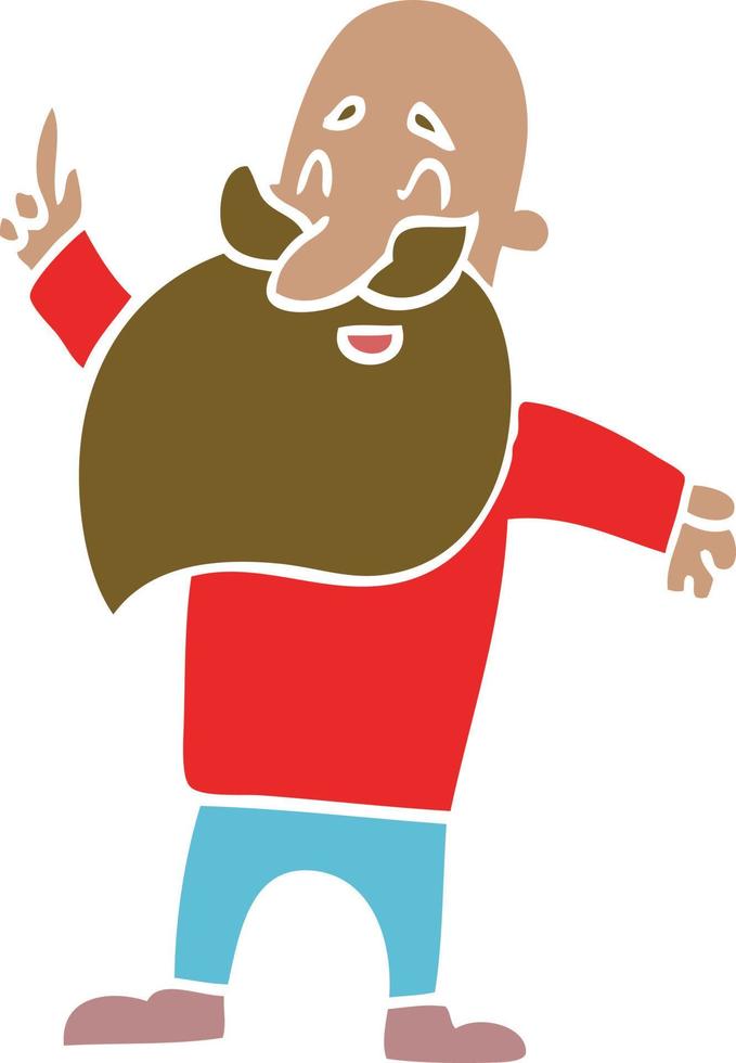 cartoon doodle man met baard vector