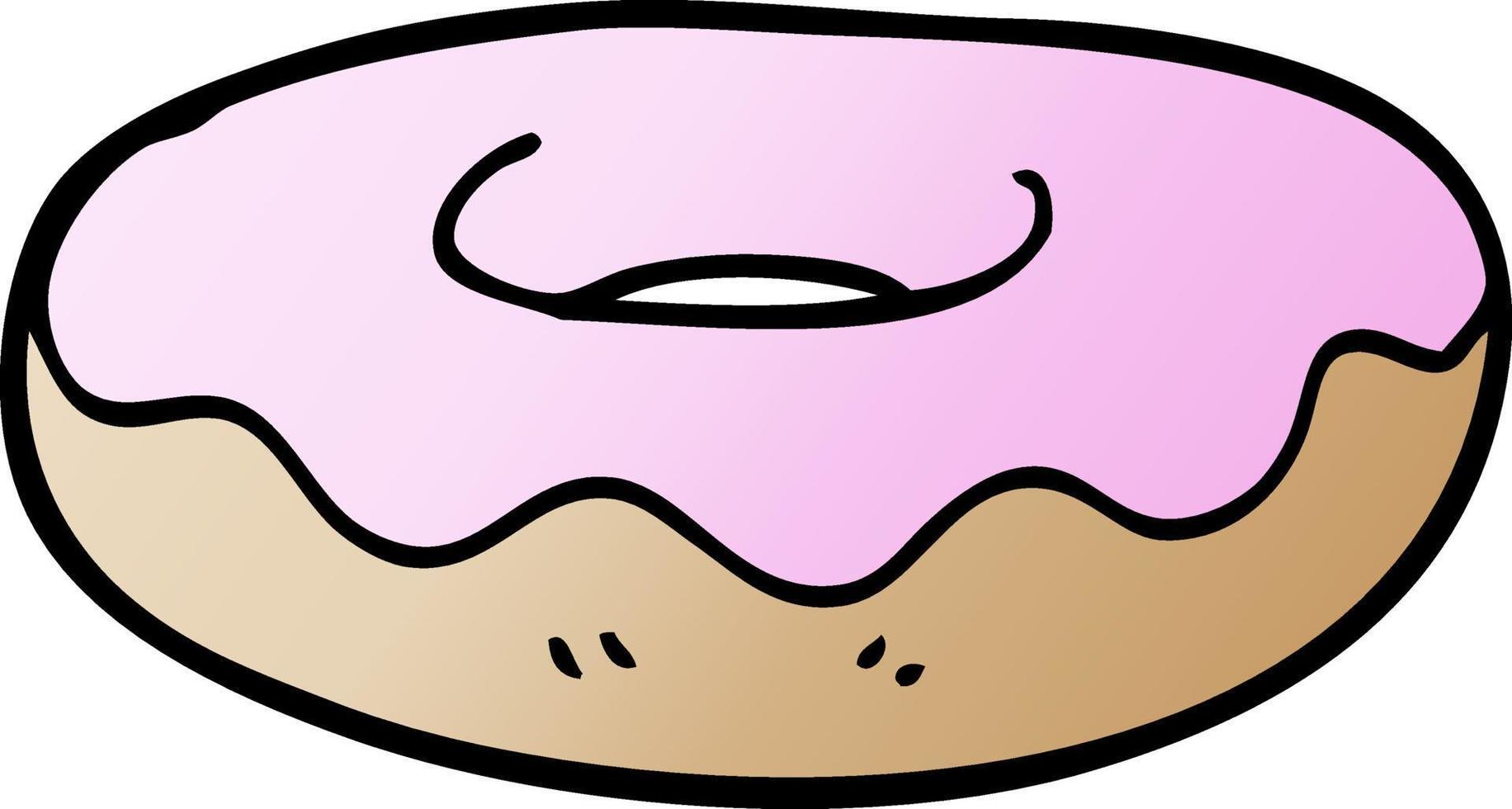 tekenfilm tekening bevroren donut vector