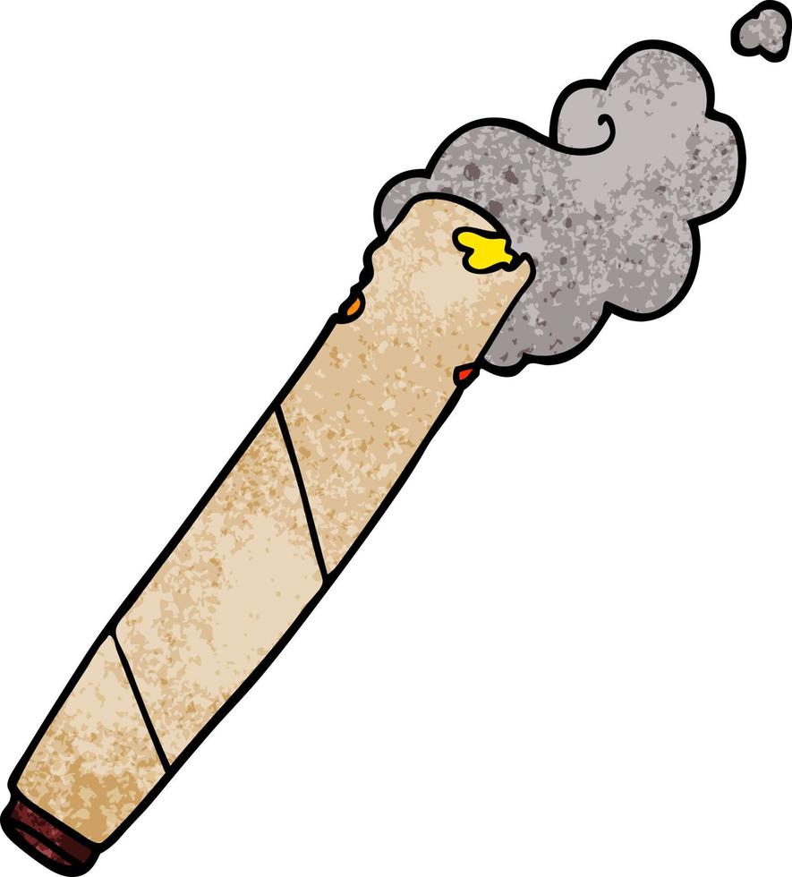 tekenfilm tekening gerold sigaret vector