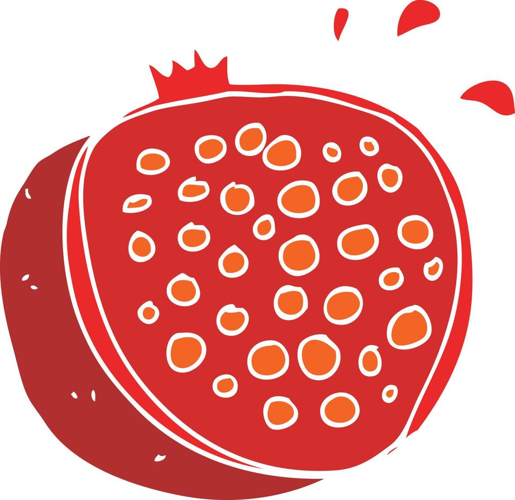 vlak kleur illustratie van een tekenfilm granaatappel vector