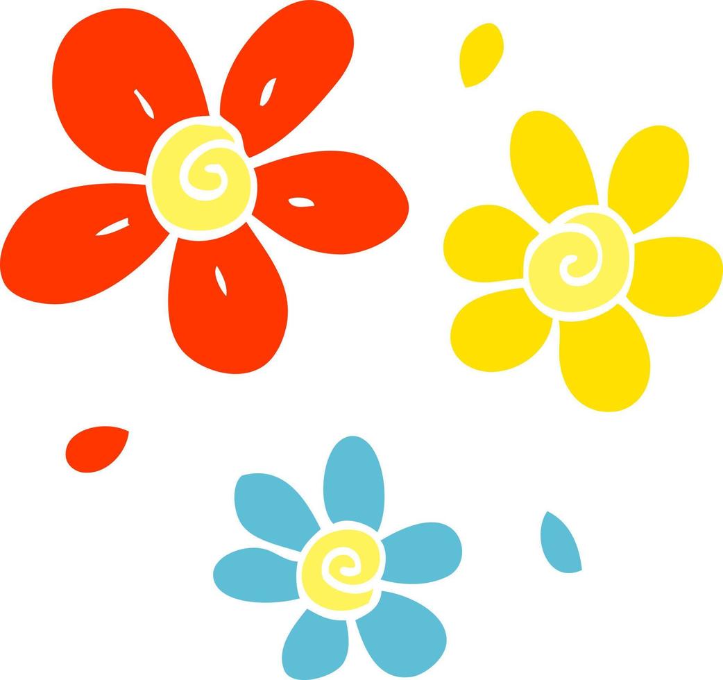 tekenfilm tekening decoratief bloemen vector