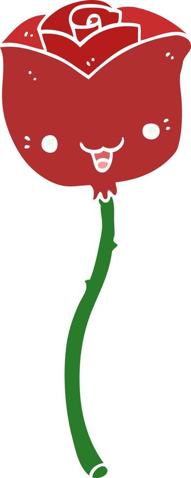 cartoon bloem in effen kleurstijl vector