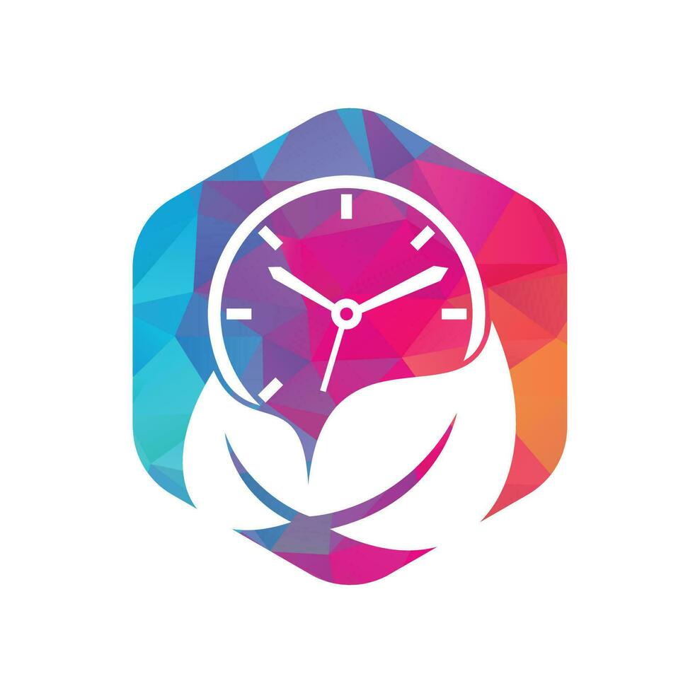 natuur tijd vector logo ontwerp sjabloon. energie tijd en eetpatroon tijd logo concept.