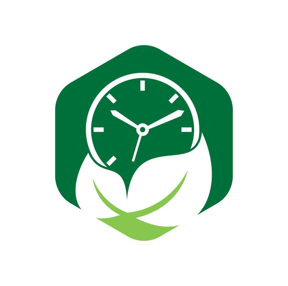 natuur tijd vector logo ontwerp sjabloon. energie tijd en eetpatroon tijd logo concept.