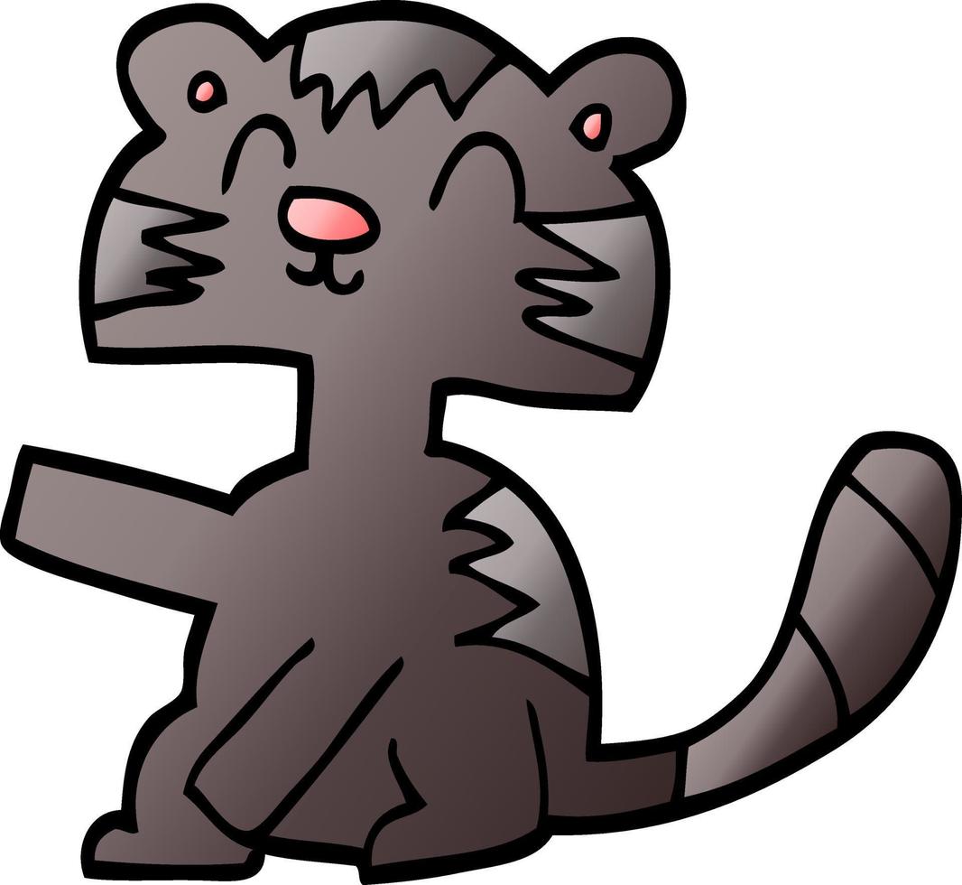 grappige cartoon doodle kat vector