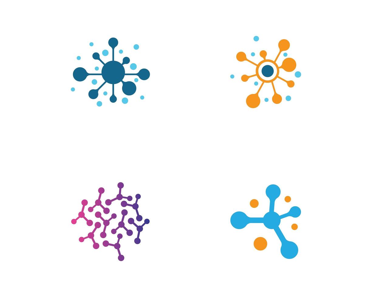 kleurrijke molecuul logo set vector