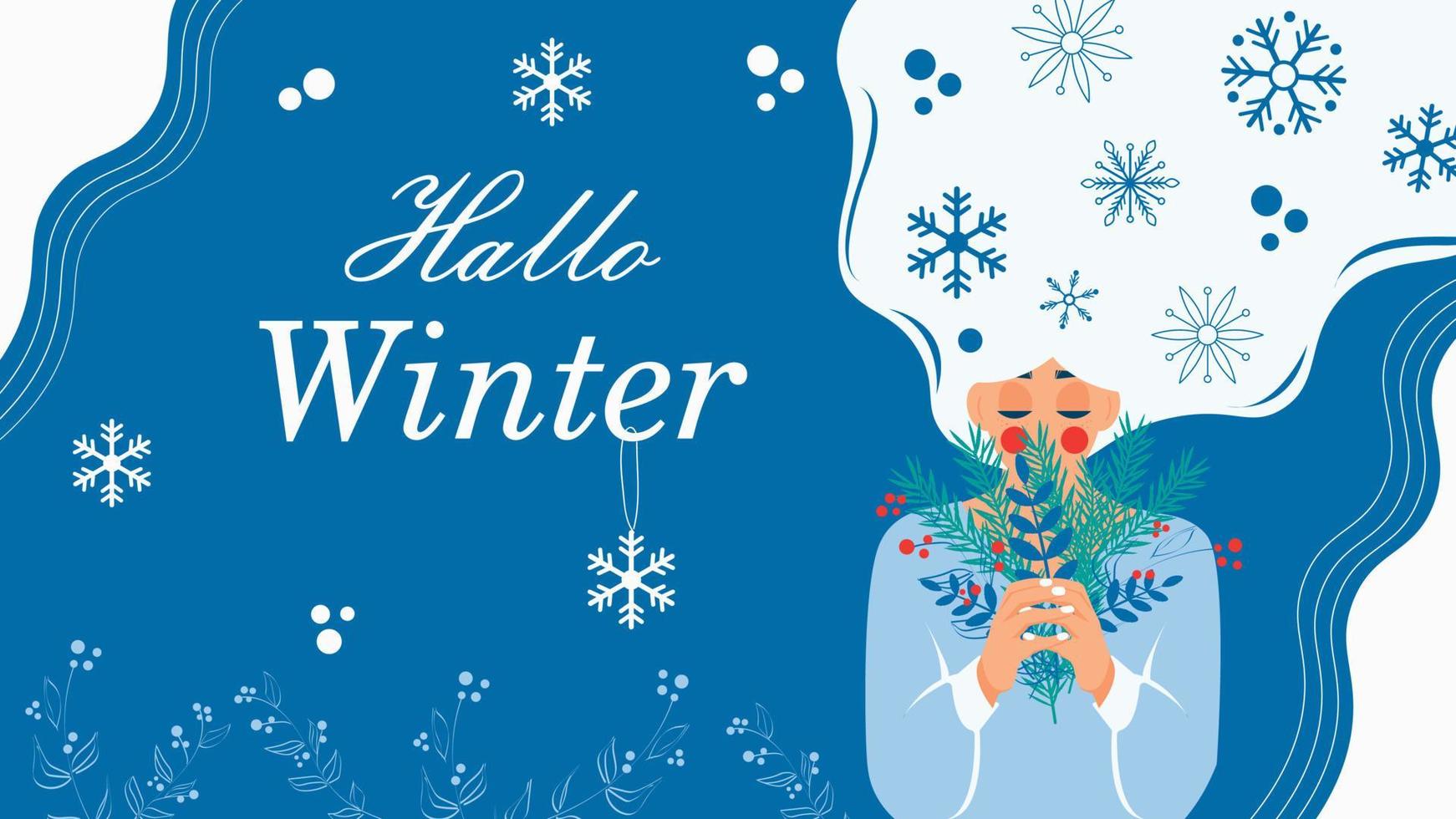 hallo winter achtergrond vector